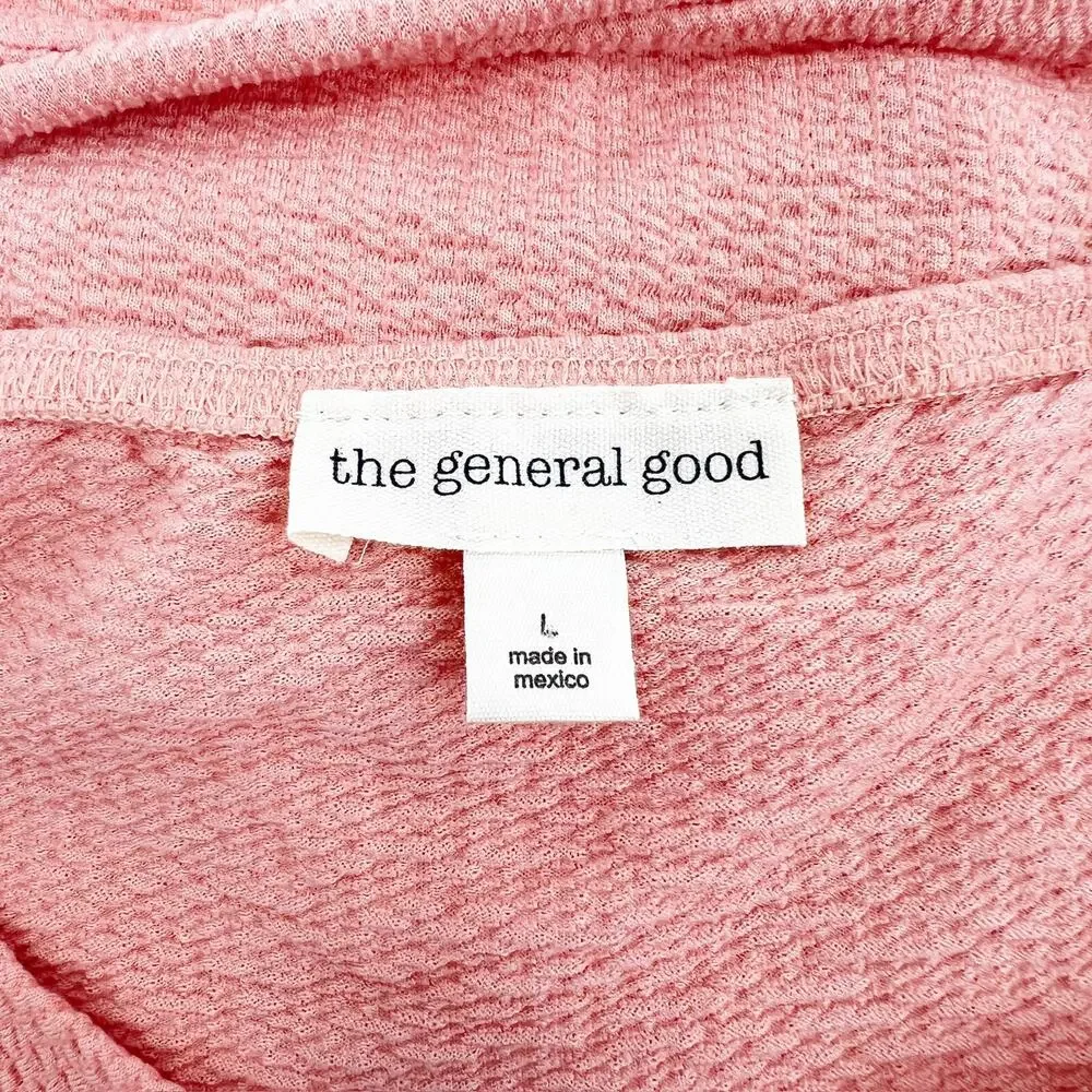 The General Good Women's Coral Short Sleeve Ruched Blouse Top Size‎ L - Picture 3 of 4